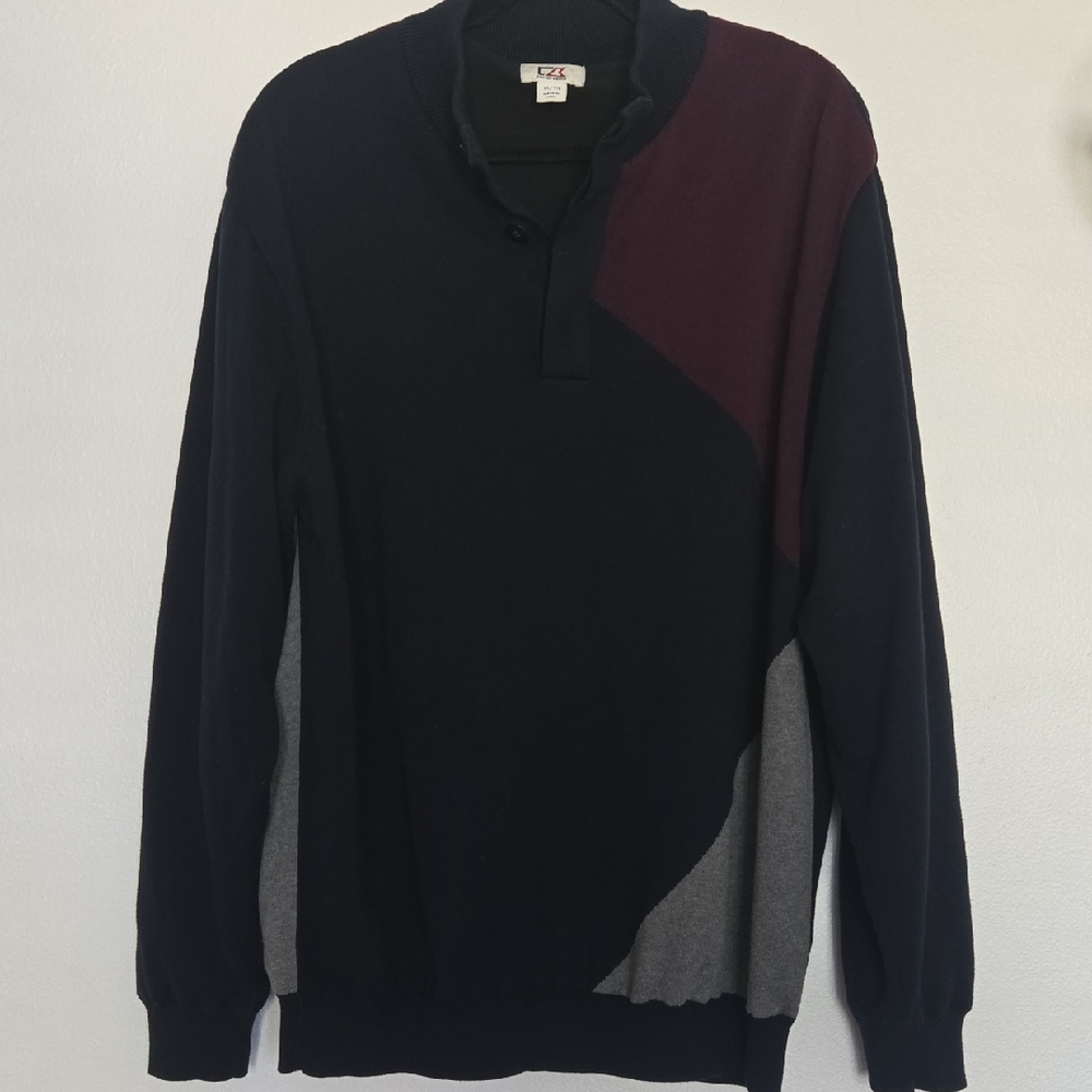 Cutter & Buck Navy Sweater Sz XL - 100% Cotton/Fully Lined